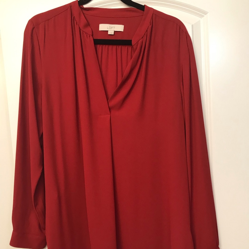 Rust colored tunic blouse
